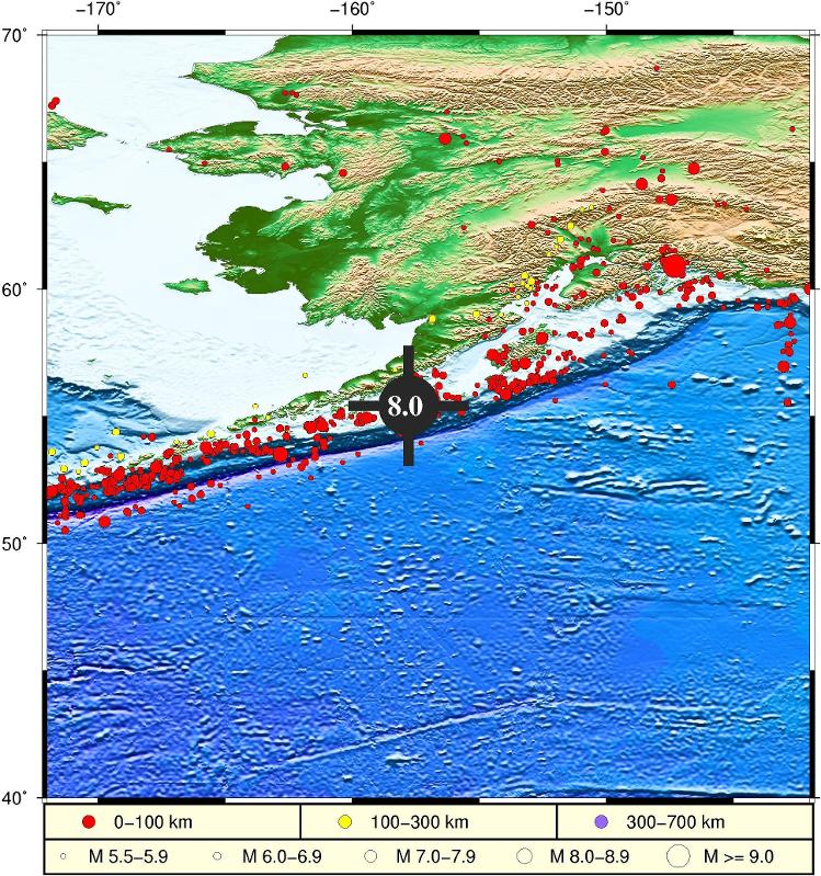 美国阿拉斯加半岛海域发生8级地震或引发海啸
