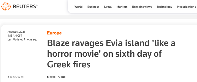希腊山火延烧至第六天！当地居民：“这就像一部恐怖电影！”