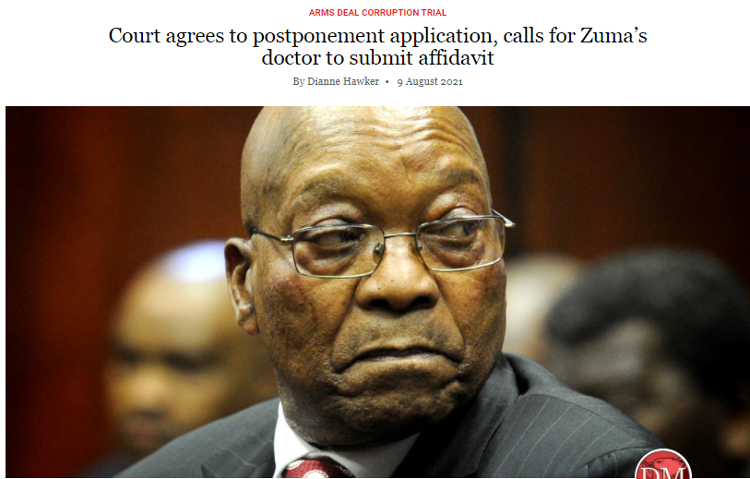 南非宪法法院同意前总统祖马贪腐案庭审推迟举行
