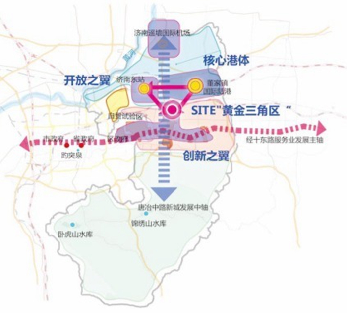 结合全市四港三区规划,历城区以唐冶北片区为核心,以济南国际陆港为