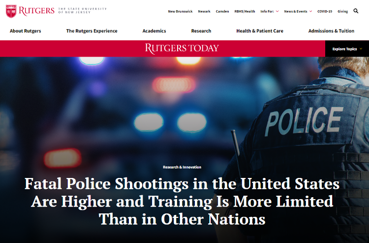 【世界说】美国权威犯罪学期刊：美国警察暴力枪击致死率远高于其他发达国家