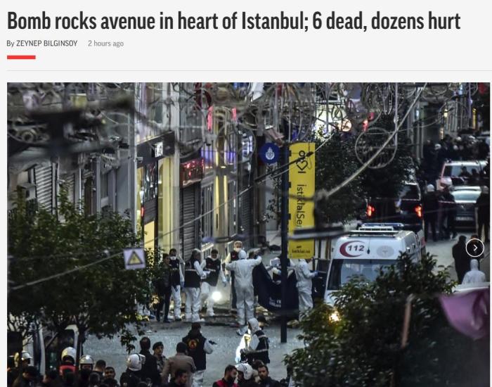 土耳其伊斯坦布尔独立大街发生爆炸 已致6死数十伤