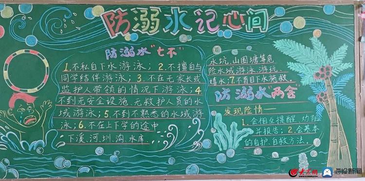 临沂涑河实验学校涑河湾校区开展防溺水黑板报评比活动