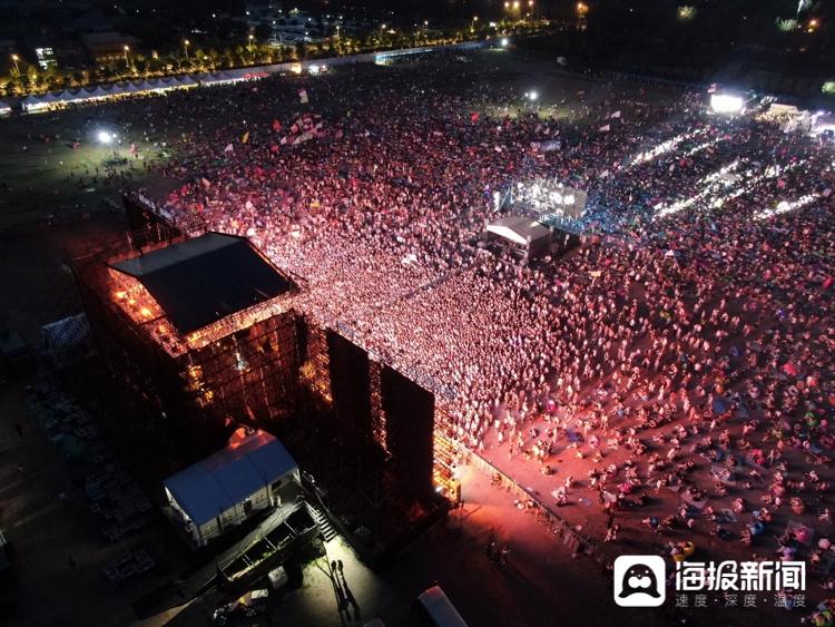 航拍2023济南新青年音乐节 空中俯瞰音乐盛宴