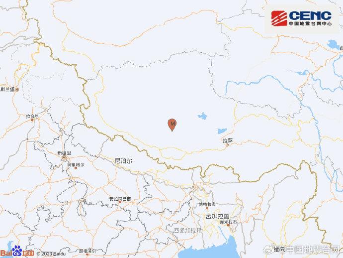 西藏那曲市尼玛县发生3.6级地震