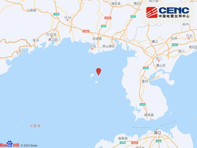 广西北海市银海区海域产生4.2级地震 震源深度9千米