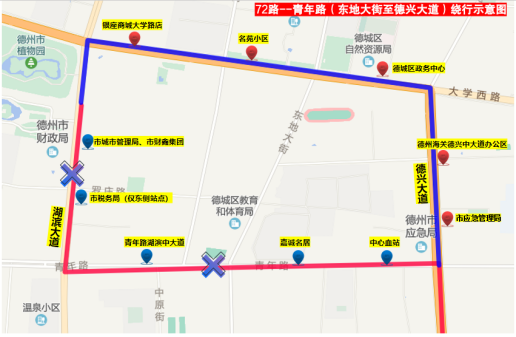 德州25路公交车路线图图片