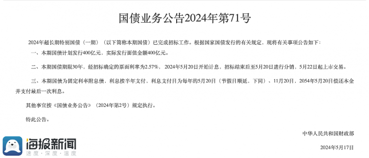 海量财经丨超长期特别国债上市首日两度临停：最高涨幅25%(图6)