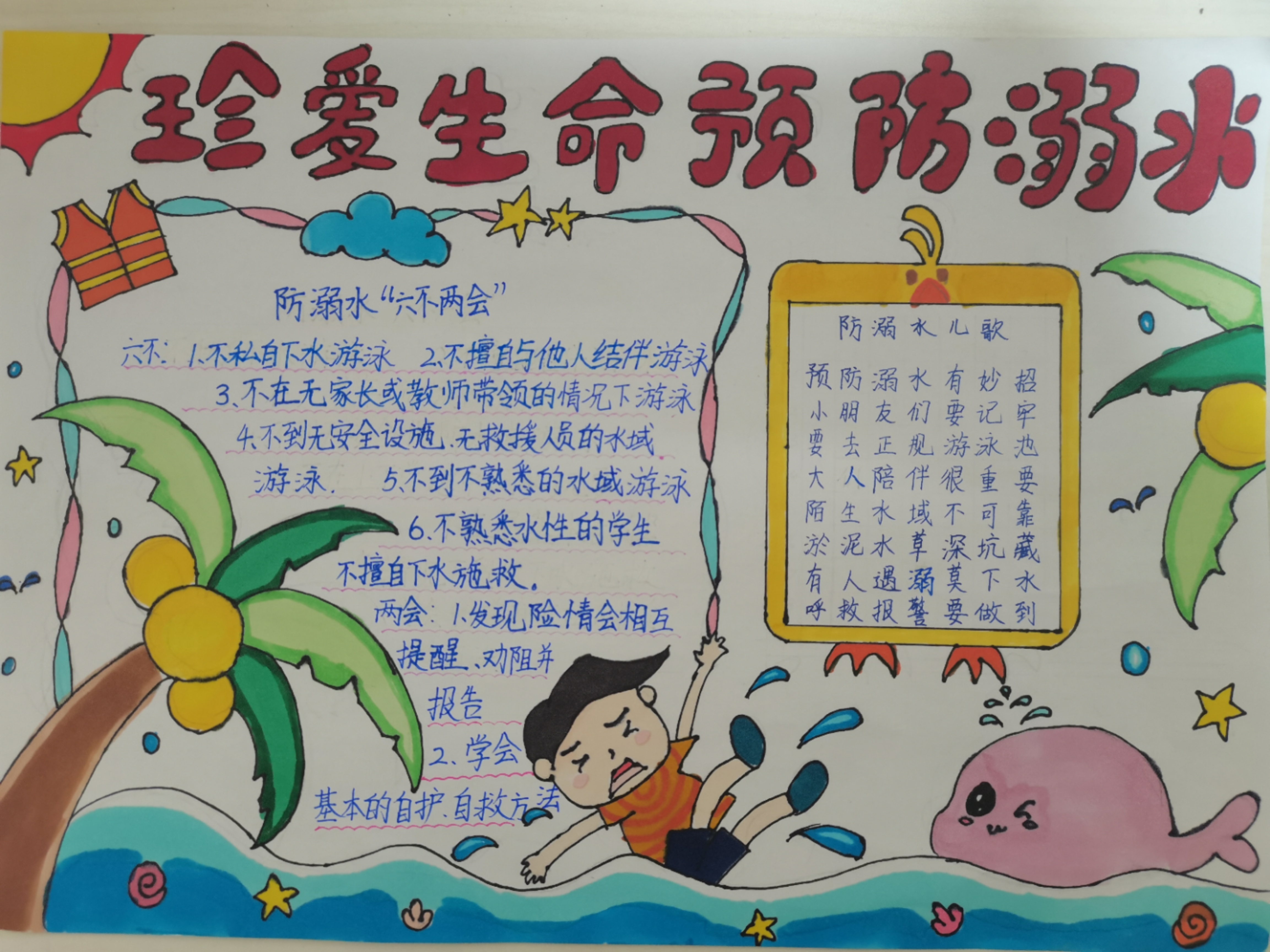 小学一年级防溺水文字图片